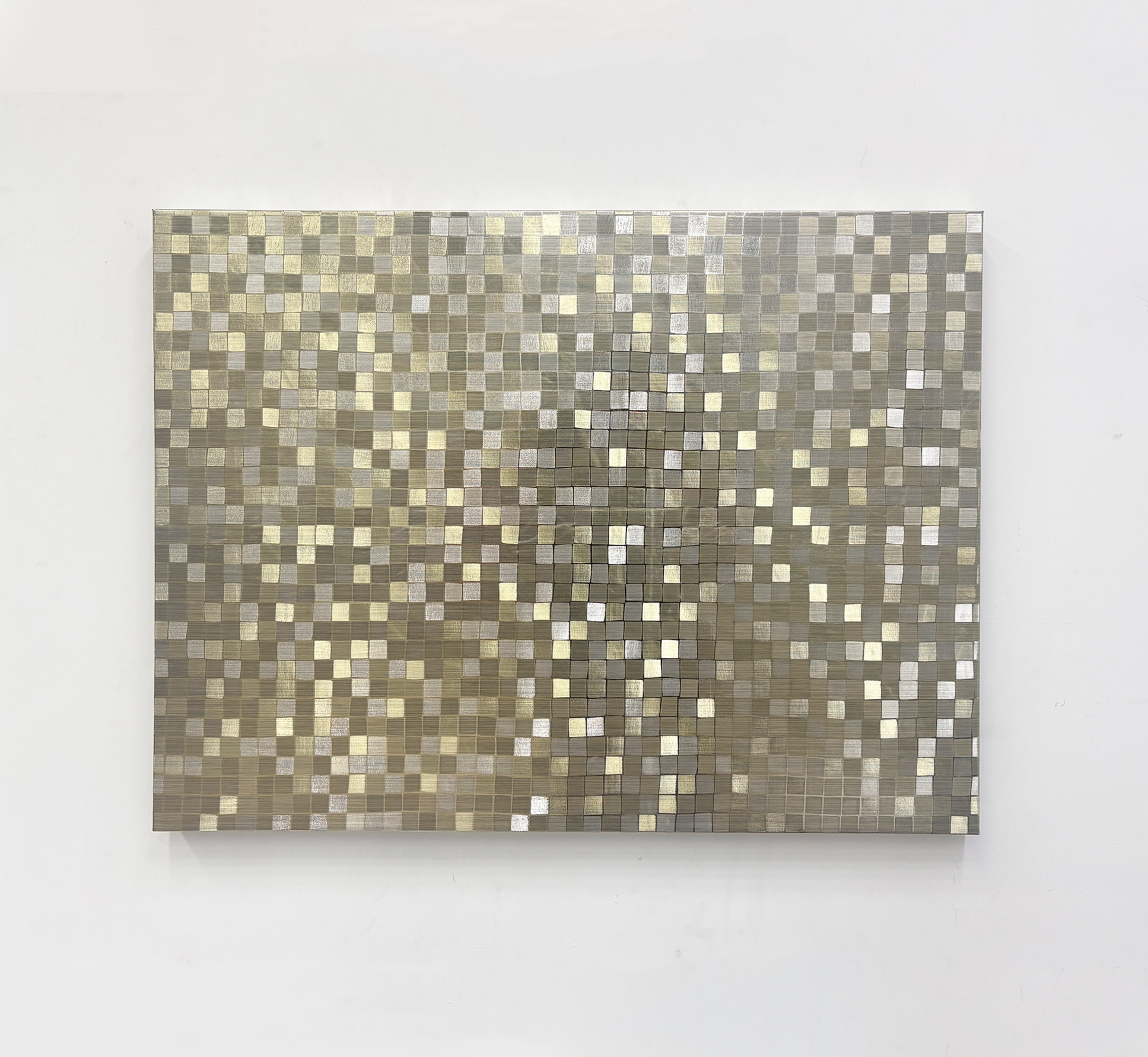 ding musa_unit of construction- mode of use- painting, grid, gold_2024